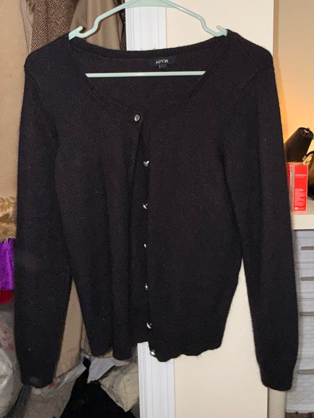 Apt. 9 Black Button-Front Knit Cardigan